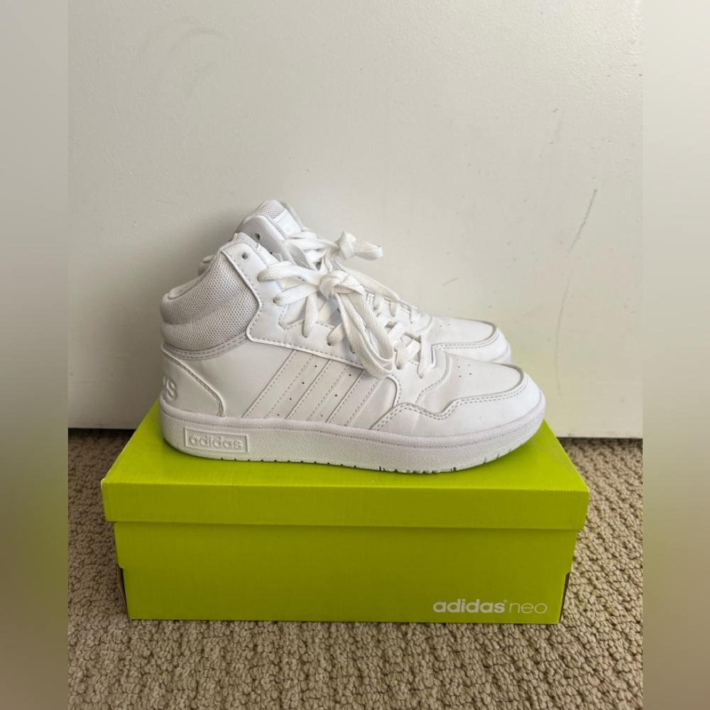 White Adidas High Tops